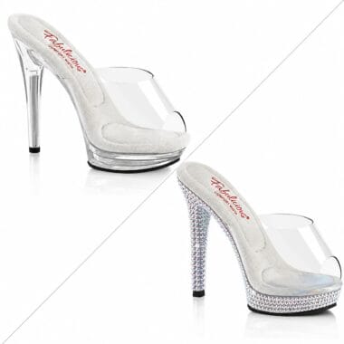 Fabulicious GLORY501/C/M Clear & Decorated Platform Mule